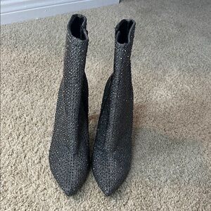 Steve Madden Black Sparkle Heeled Boots